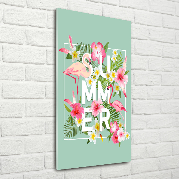 Acrylbild vertikal Urlaub und Flamingos