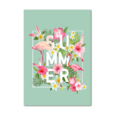 Acrylbild vertikal Urlaub und Flamingos