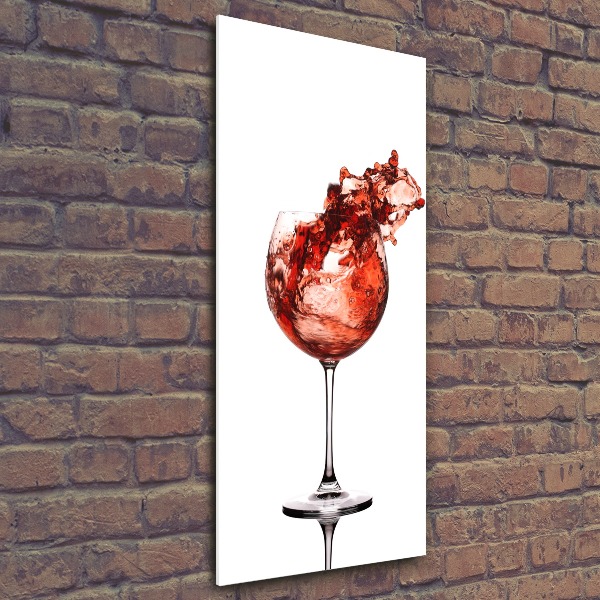 Modernes Acrylbild vertikal Ein Glas Wein