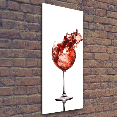 Modernes Acrylbild vertikal Ein Glas Wein