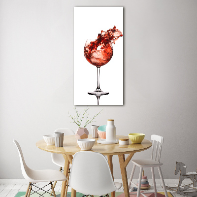 Modernes Acrylbild vertikal Ein Glas Wein