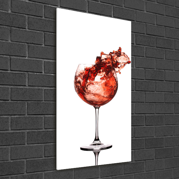 Modernes Acrylbild vertikal Ein Glas Wein