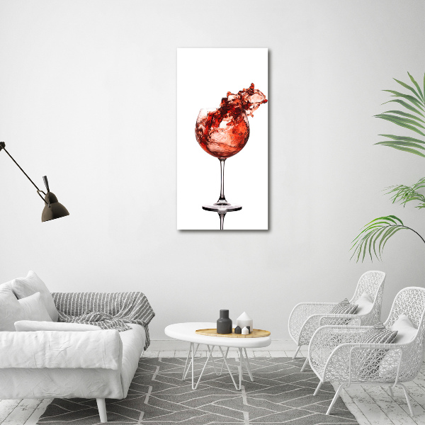 Modernes Acrylbild vertikal Ein Glas Wein