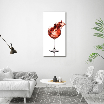 Modernes Acrylbild vertikal Ein Glas Wein