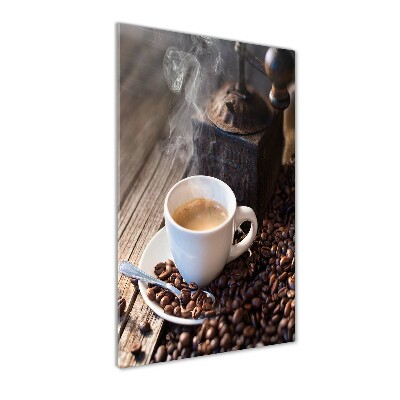 Modernes Acrylbild vertikal Eine Tasse Kaffee