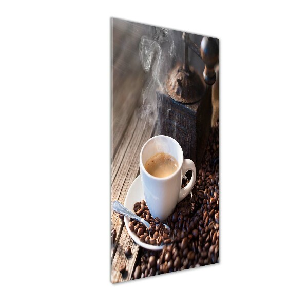 Modernes Acrylbild vertikal Eine Tasse Kaffee