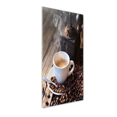 Modernes Acrylbild vertikal Eine Tasse Kaffee