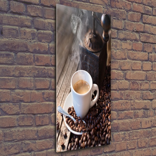 Modernes Acrylbild vertikal Eine Tasse Kaffee