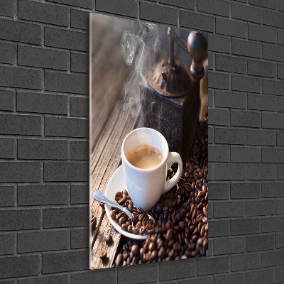 Modernes Acrylbild vertikal Eine Tasse Kaffee