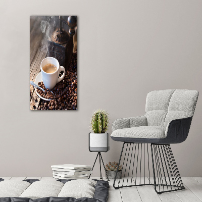 Modernes Acrylbild vertikal Eine Tasse Kaffee