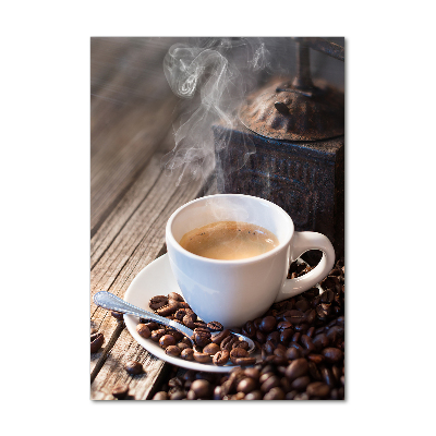 Modernes Acrylbild vertikal Eine Tasse Kaffee