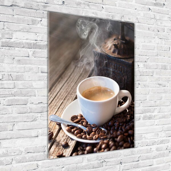 Modernes Acrylbild vertikal Eine Tasse Kaffee