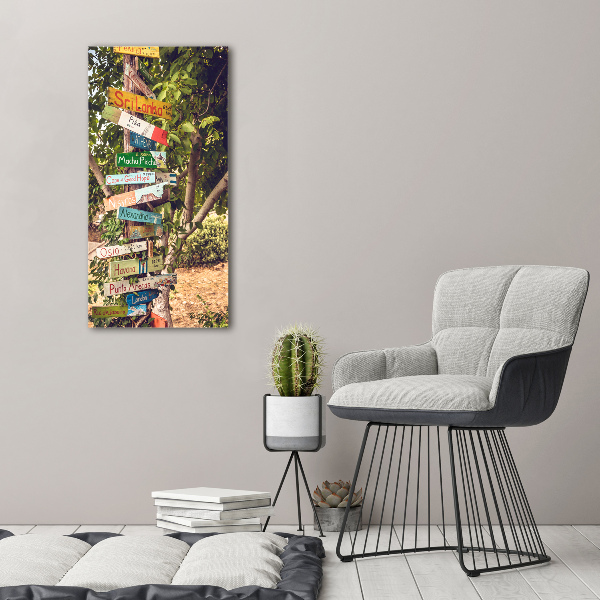 Bild auf Acrylglas vertikal Wegweiser