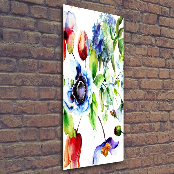 Acrylbild vertikal Wildblumen