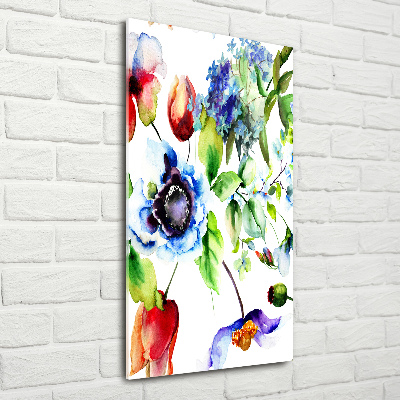 Acrylbild vertikal Wildblumen