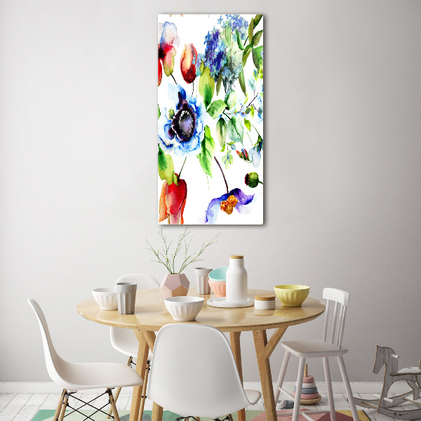 Acrylbild vertikal Wildblumen