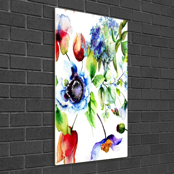 Acrylbild vertikal Wildblumen