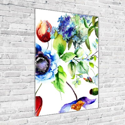Acrylbild vertikal Wildblumen