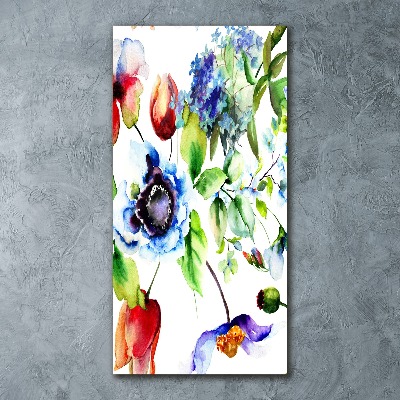 Acrylbild vertikal Wildblumen