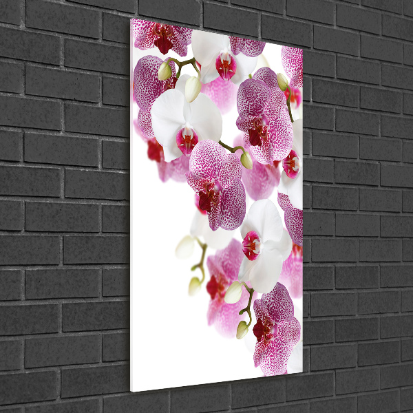 Modernes Acrylbild vertikal Orchidee