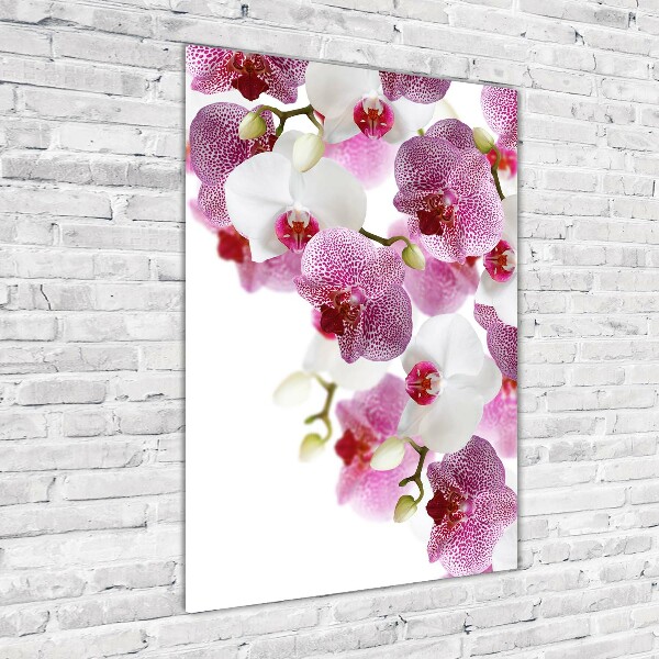Modernes Acrylbild vertikal Orchidee