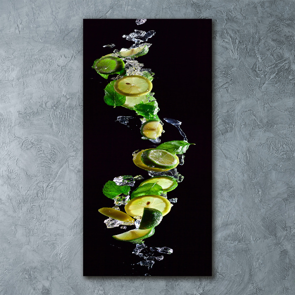 Plexiglasbilder vertikal Limetten und Zitronen