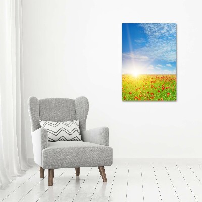 Bild auf Acrylglas vertikal Mohnfeld