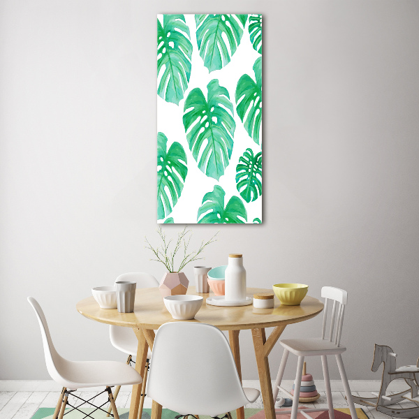 Modernes Acrylbild vertikal Monstera