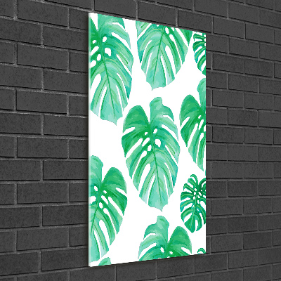 Modernes Acrylbild vertikal Monstera