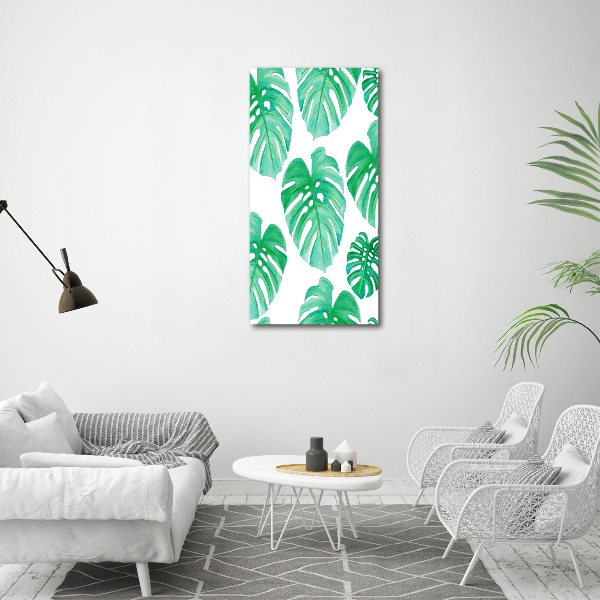 Modernes Acrylbild vertikal Monstera