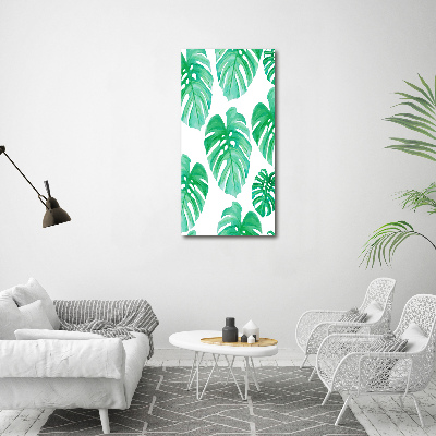 Modernes Acrylbild vertikal Monstera