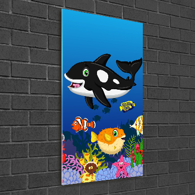 Modernes Acrylbild vertikal Unterwasserwelt