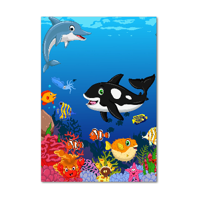 Modernes Acrylbild vertikal Unterwasserwelt