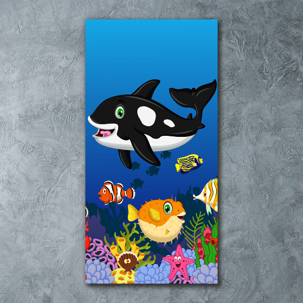 Modernes Acrylbild vertikal Unterwasserwelt