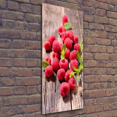 Acrylbild vertikal Himbeeren