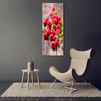 Acrylbild vertikal Himbeeren