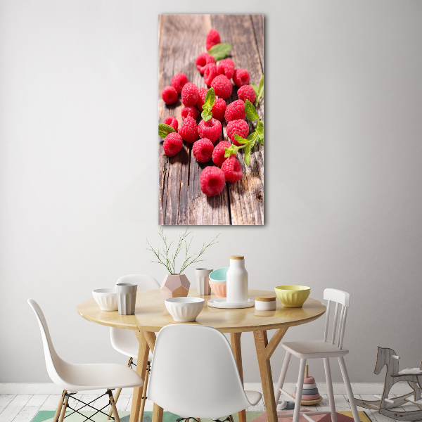 Acrylbild vertikal Himbeeren