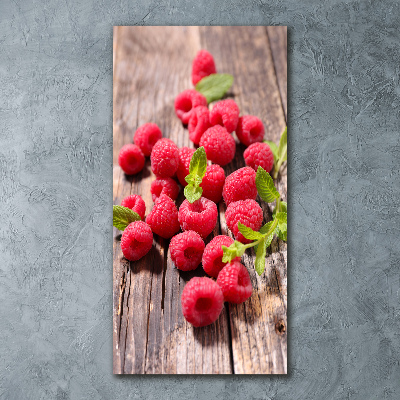 Acrylbild vertikal Himbeeren