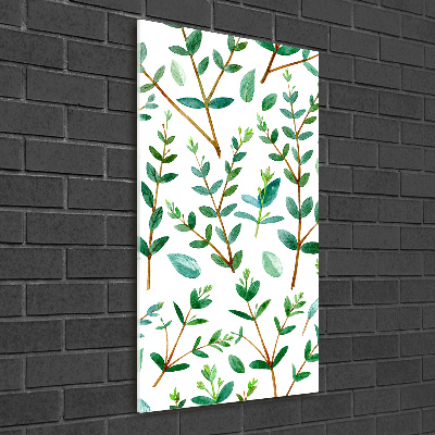 Acrylbild vertikal Eukalyptuszweige