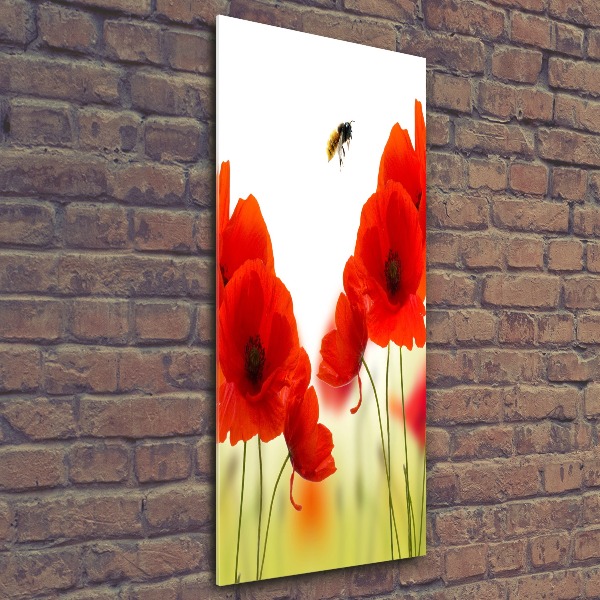 Modernes Acrylbild vertikal Wildmohn