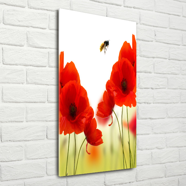 Modernes Acrylbild vertikal Wildmohn