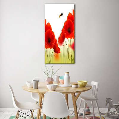 Modernes Acrylbild vertikal Wildmohn