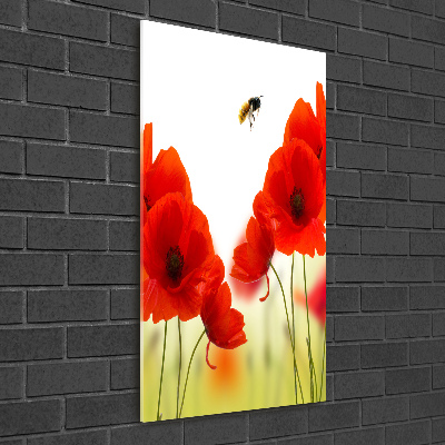 Modernes Acrylbild vertikal Wildmohn