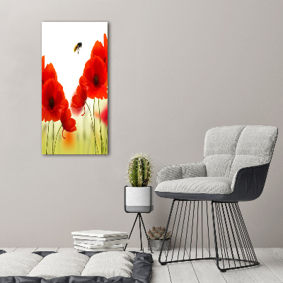 Modernes Acrylbild vertikal Wildmohn