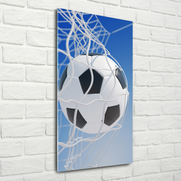 Acrylbild vertikal Der Ball ist im Tor