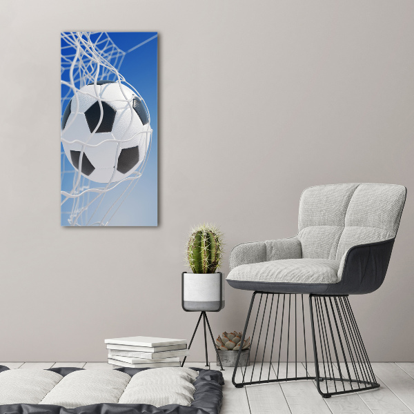 Acrylbild vertikal Der Ball ist im Tor