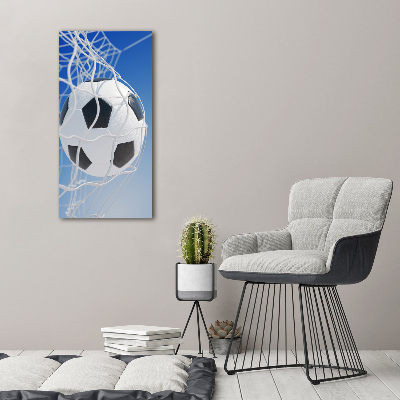 Acrylbild vertikal Der Ball ist im Tor