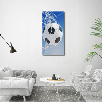 Acrylbild vertikal Der Ball ist im Tor