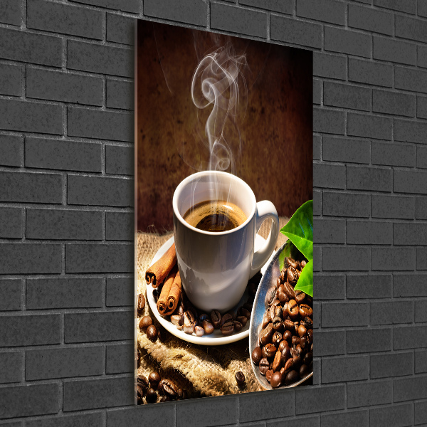 Acrylbild vertikal Eine Tasse Kaffee