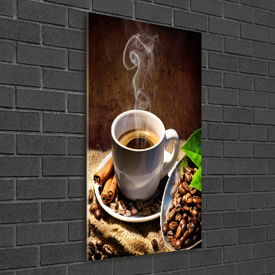 Acrylbild vertikal Eine Tasse Kaffee